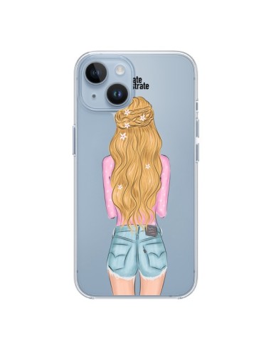 Cover iPhone 14 Blonde Don't Care Bionda Trasparente - kateillustrate