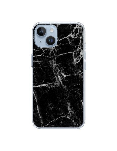 Coque iPhone 14 Marbre Marble Noir Black - Laetitia