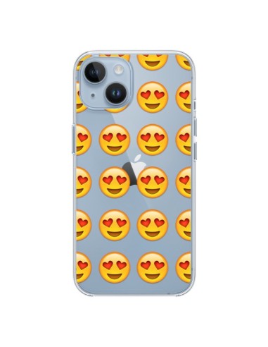 Cover iPhone 14 Amore Sorriso Emoji Trasparente - Laetitia