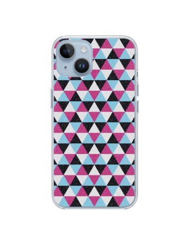 Cover iPhone 14 Triangolo Azteco Rosa Blu Grigio - Mary Nesrala