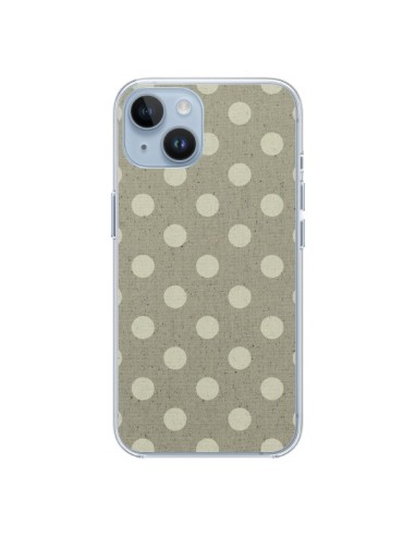 Cover iPhone 14 Pois Polka Camel - Mary Nesrala