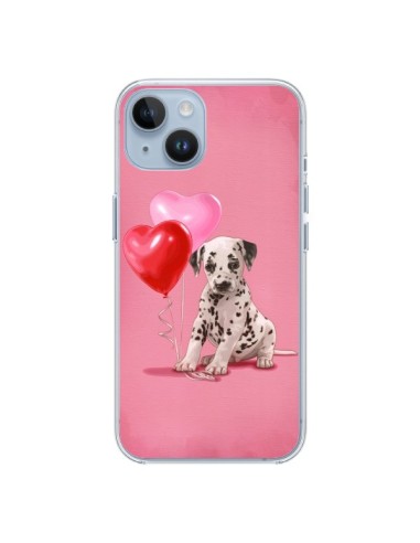 Cover iPhone 14 Cane Dalmata Palloncino Cuore - Maryline Cazenave