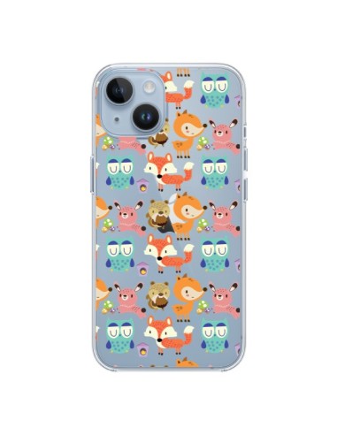 Cover iPhone 14 Renard Ecureuil Coniglio Hibou Trasparente - Maria Jose Da Luz