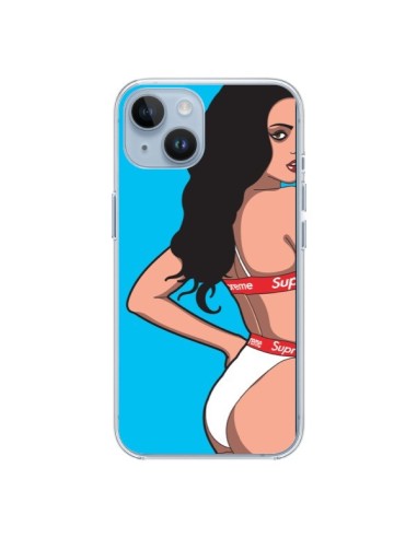 Cover iPhone 14 Pop Art Donna Blu - Mikadololo