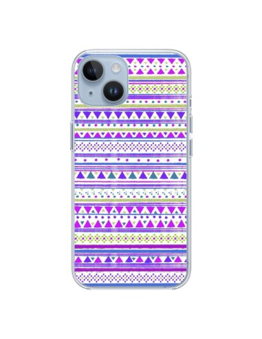 Cover iPhone 14 Bandana Viola Azteco - Monica Martinez