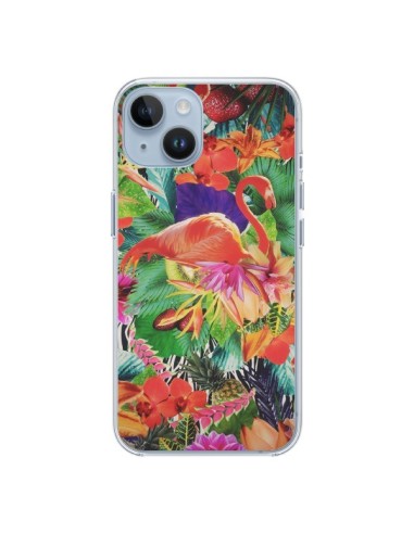 Cover iPhone 14 Fenicottero Rosa Tropicale - Monica Martinez