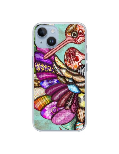 Cover iPhone 14 Pavone Multicolore Uccello - Maximilian San