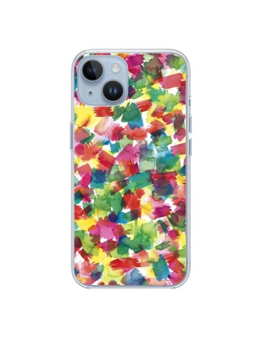 Coque iPhone 14 Speckled Watercolor Blue - Ninola Design