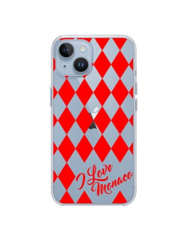 Cover iPhone 14 I Love Monaco e Losange Rosso - Nico