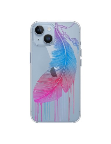 Cover iPhone 14 Piuma Arcobaleno Trasparente - Rachel Caldwell