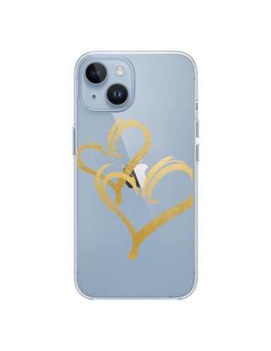 Cover iPhone 14 Due Cuori Amore Trasparente - Sylvia Cook