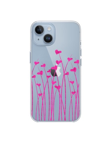 iPhone 14 case Love in Pink Flowers Clear - Sylvia Cook