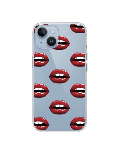 Cover iPhone 14 Labbra Rosso Trasparente - Yohan B.