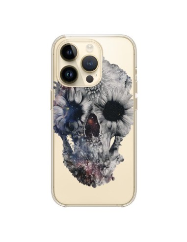 Cover iPhone 14 Pro Teschio Floreale Trasparente  - Ali Gulec