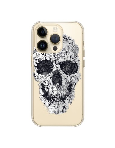 iPhone 14 Pro Case Skull Doodle Clear - Ali Gulec