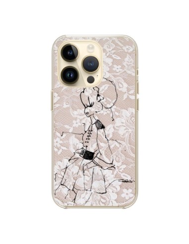 Cover iPhone 14 Pro Bozza Donna Pizzo Fashion Mode - Cécile