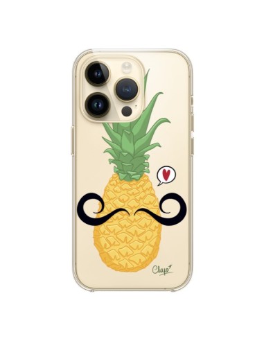 Cover iPhone 14 Pro Ananas Baffi Trasparente - Chapo