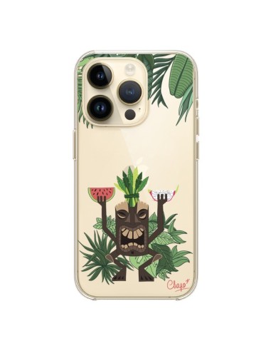 Cover iPhone 14 Pro Tiki Thailandia Giungla Legno Trasparente - Chapo