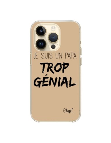 Cover iPhone 14 Pro Sono un Papà Geniale Beige - Chapo