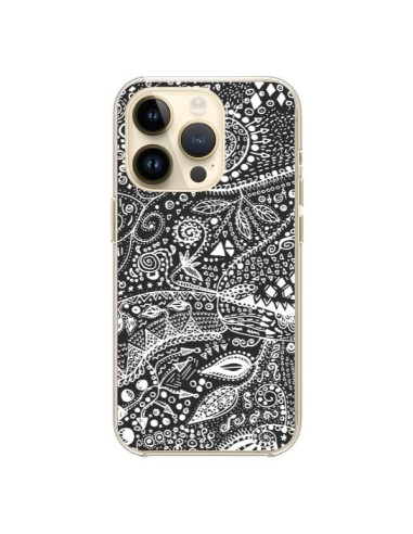 Cover iPhone 14 Pro Azteco Bianco e Nero - Eleaxart