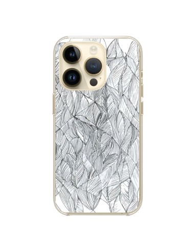 Coque iPhone 14 Pro Courbes Meandre Blanc Noir - Léa Clément