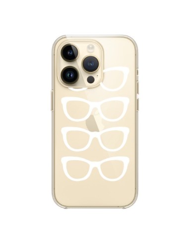 Cover iPhone 14 Pro Occhiali da Sole Bianco Trasparente - Project M