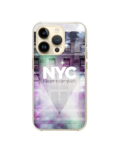 Cover iPhone 14 Pro I Love New York City Viola Verde - Javier Martinez