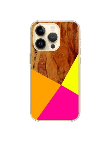 Cover iPhone 14 Pro Wooden Colour Block Legno Azteco Aztec Tribal - Jenny Mhairi