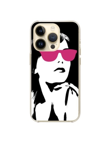 Cover iPhone 14 Pro Ragazza Occhiali Rosa - Jonathan Perez