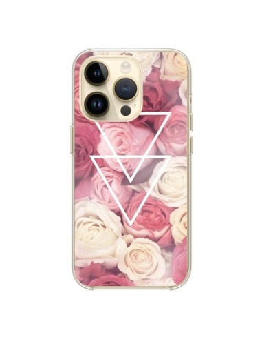 Cover iPhone 14 Pro Rosa Triangoli Fiori - Jonathan Perez