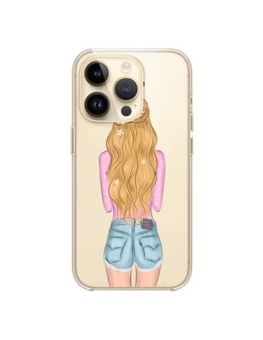 Cover iPhone 14 Pro Blonde Don't Care Bionda Trasparente - kateillustrate