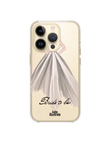 Cover iPhone 14 Pro Bride To Be Sposa Trasparente - kateillustrate