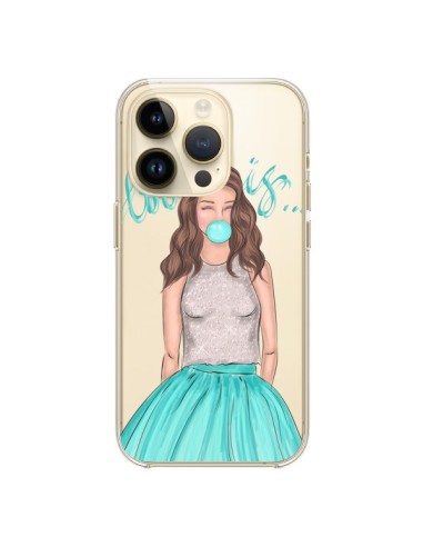 Cover iPhone 14 Pro Bubble Girls Tiffany Blu Trasparente - kateillustrate