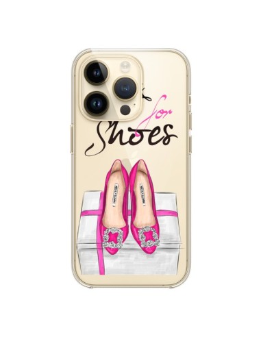 Cover iPhone 14 Pro I Work For Shoes Scarpe Trasparente - kateillustrate