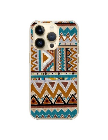 Cover iPhone 14 Pro Azteco Verde Marrone - Kris Tate