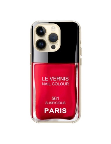 Cover iPhone 14 Pro Smalto Paris Suspicious Rosso - Laetitia