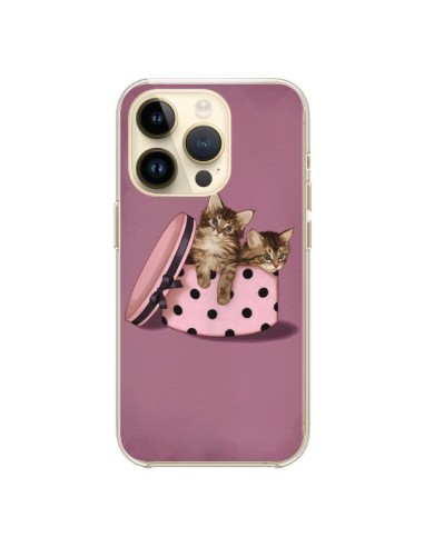 Cover iPhone 14 Pro Gattoon Gatto Kitten Boite Pois - Maryline Cazenave