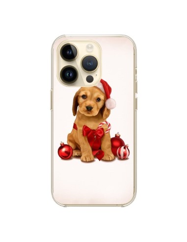 Cover iPhone 14 Pro Cane Babbo Natale Christmas Boules Sapin - Maryline Cazenave