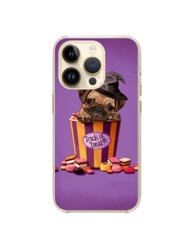 Coque iPhone 14 Pro Chien Dog Halloween Sorciere Bonbon - Maryline Cazenave