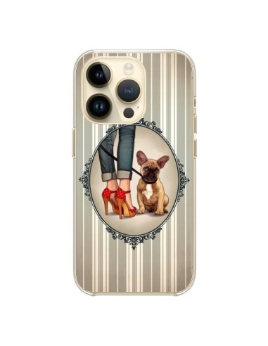 Coque iPhone 14 Pro Lady Jambes Chien Dog - Maryline Cazenave