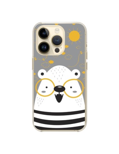 Cover iPhone 14 Pro Orso con occhiali - Maria Jose Da Luz