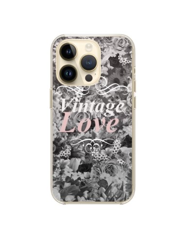 Cover iPhone 14 Pro Vintage Amore Nero Fiori - Monica Martinez