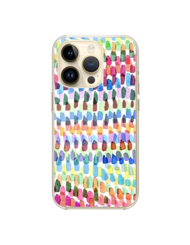 Cover iPhone 14 Pro Artsy Strokes Stripes Colorate - Ninola Design