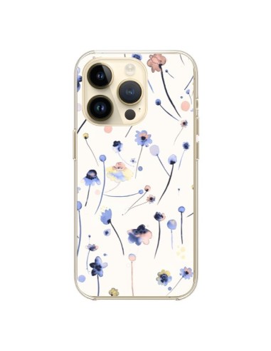 Cover iPhone 14 Pro Blue Soft Fiori - Ninola Design