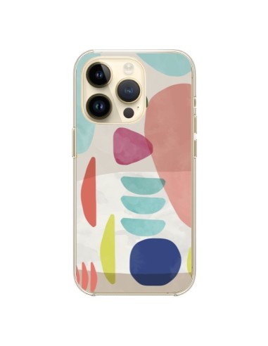 Cover iPhone 14 Pro Moody Geometry Multi Bianco - Ninola Design