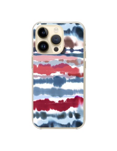 Cover iPhone 14 Pro Smoky Marble Watercolor Scuro - Ninola Design