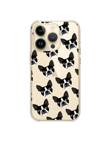 Cover iPhone 14 Pro Cani Boston Terrier Trasparente - Pet Friendly