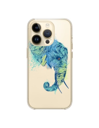 Cover iPhone 14 Pro Elefante Trasparente - Rachel Caldwell