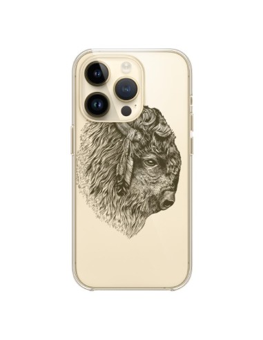 Cover iPhone 14 Pro Bufalo Bisonte Trasparente - Rachel Caldwell