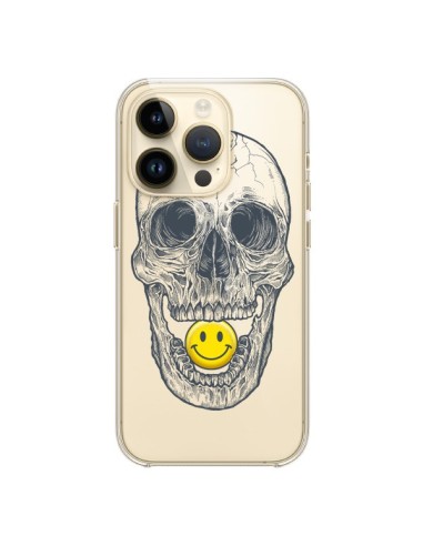 Cover iPhone 14 Pro Teschio Sorriso Trasparente - Rachel Caldwell